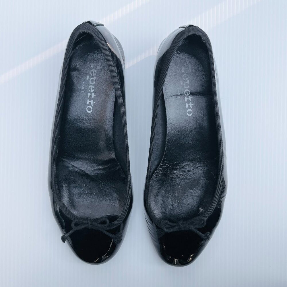 Repetto Camille Rubber Sole Patent Leather in "Noir" Black - Size 38.5 EU/7.5 US